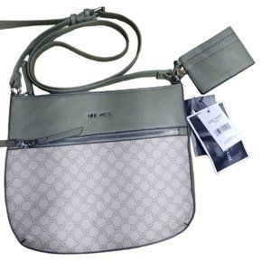 NWT NINE WEST Cheska Women's Satchel/Crossbody w/Card Case - FADED ARMY MULTI